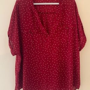Red and white polka dot Maurices brand blouse size 3x